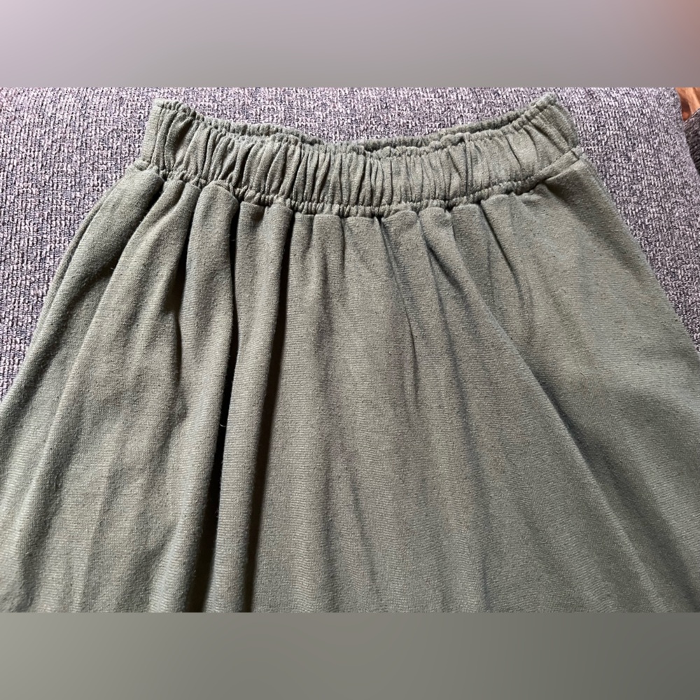 Gaia Conceptions heavy hemp cotton Mimosa below knee skirt with pockets NEW - Picture 5 of 16